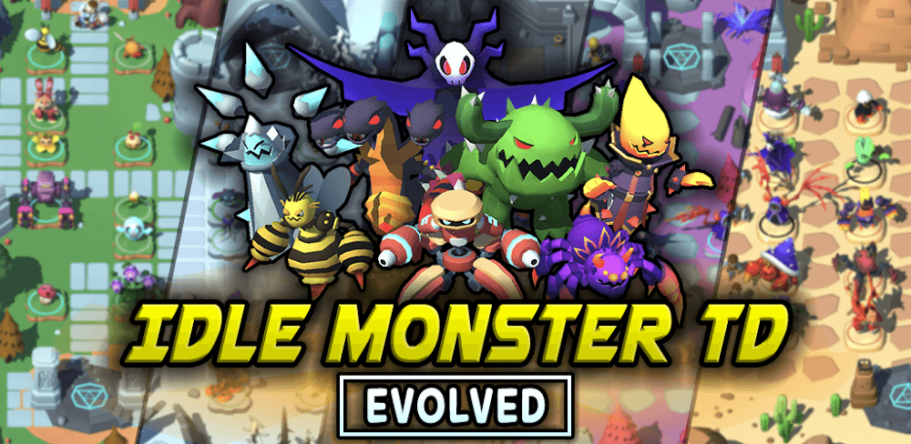 Cover Image of Idle Monster TD Evolved v75.0.1 MOD APK (One Hit Kill)